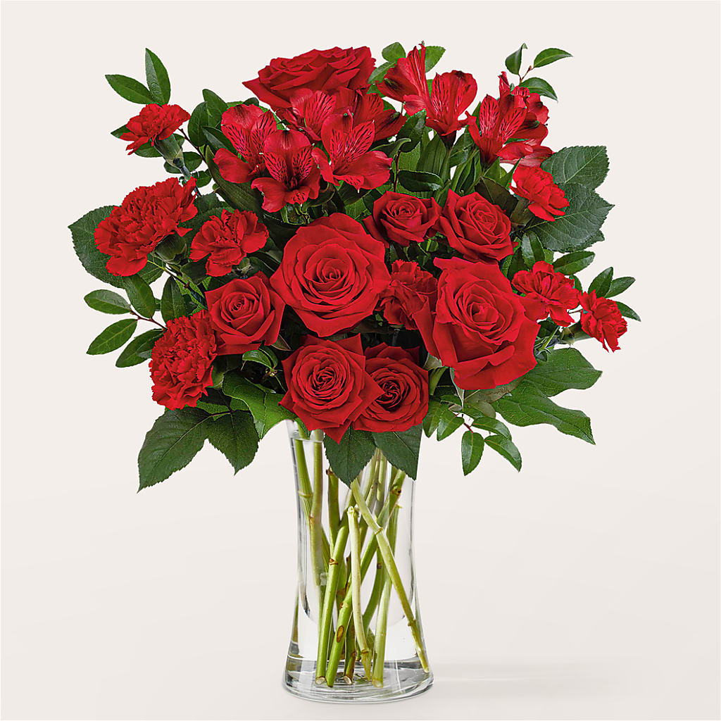 Brilliant Ruby Bouquet – Ecuadorian Central Flower, Minneapolis MN
