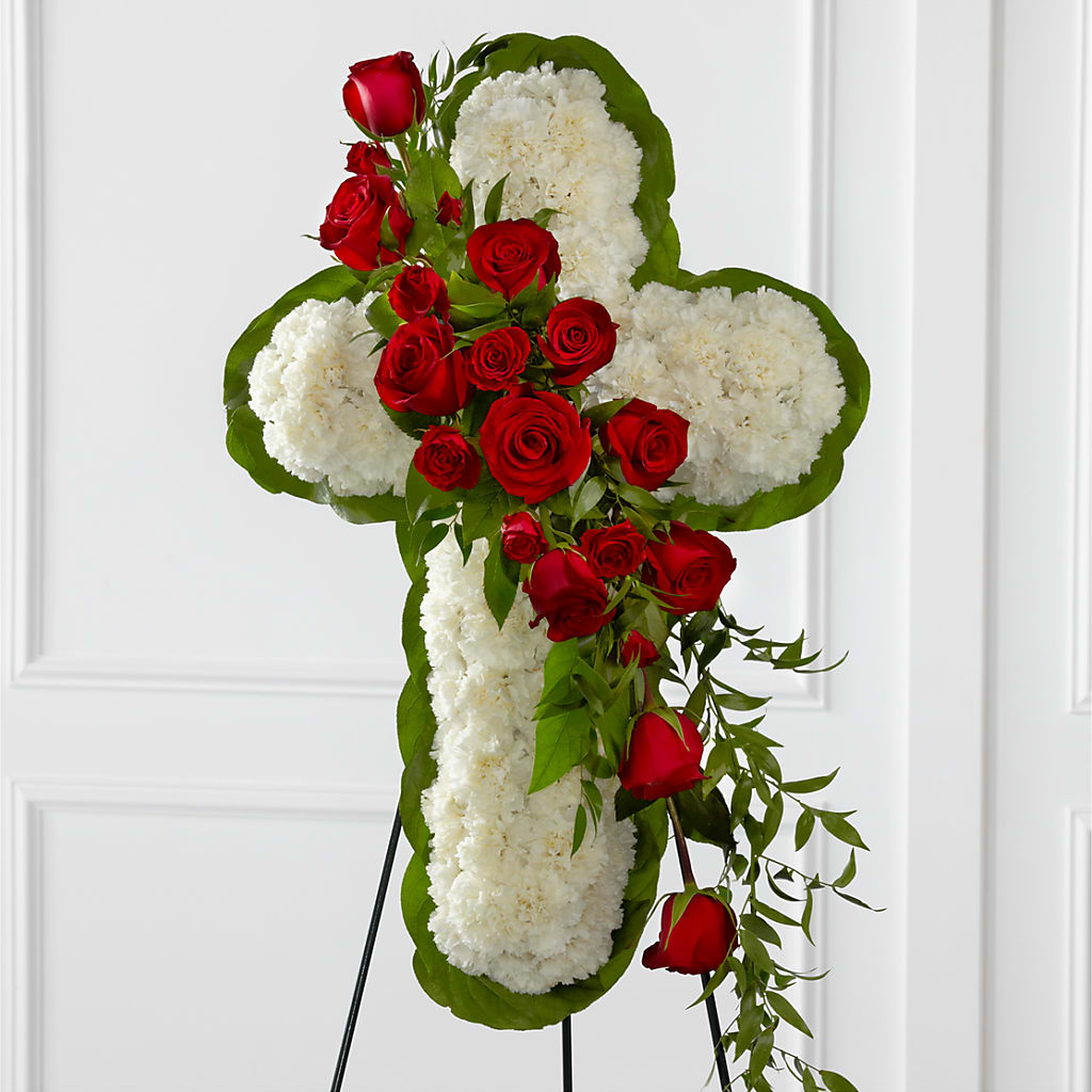 Floral Cross Easel – Ecuadorian Central Flower, Minneapolis MN