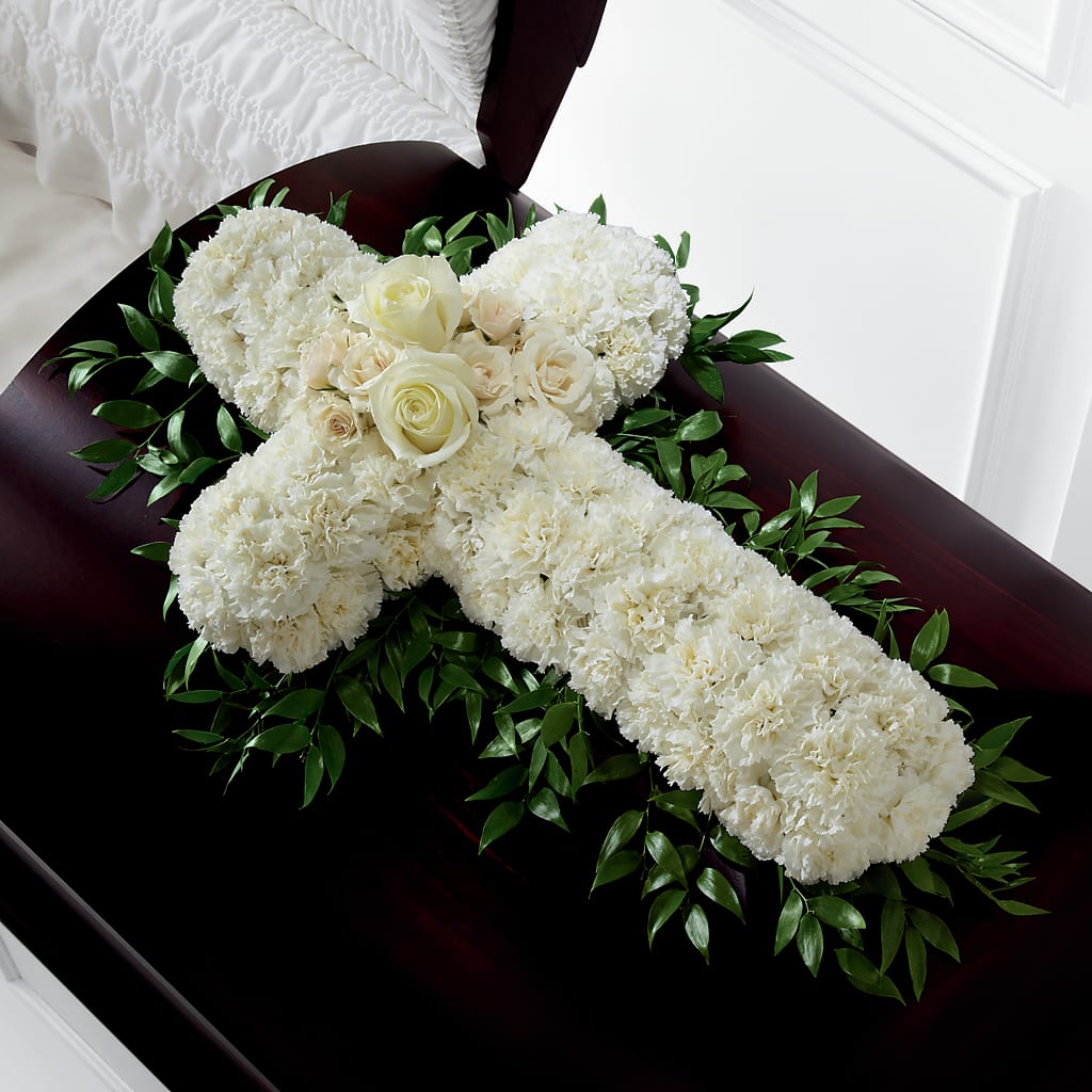 Peaceful Memories Casket Spray (Standard) – Ecuadorian Central Flower, Minneapolis MN