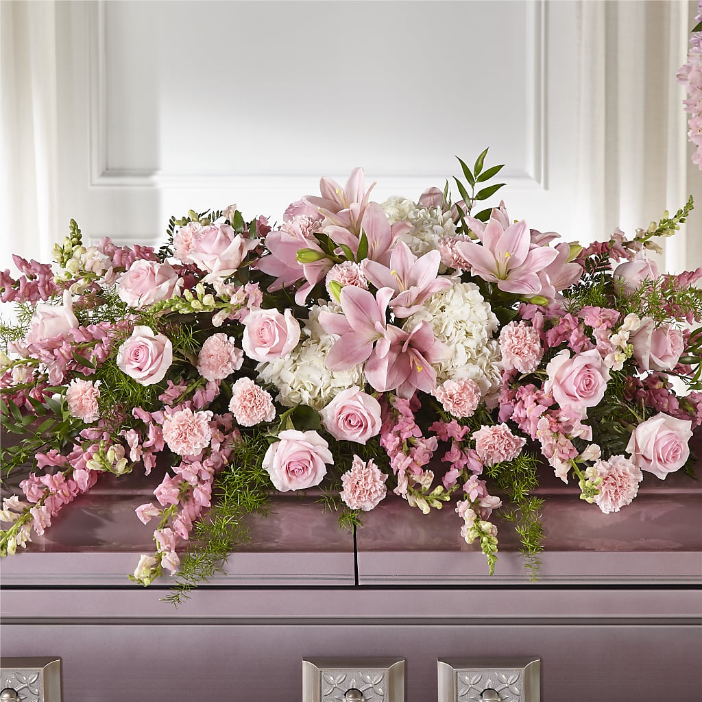 Life & Remembrance Casket Spray – Ecuadorian Central Flower, Minneapolis MN