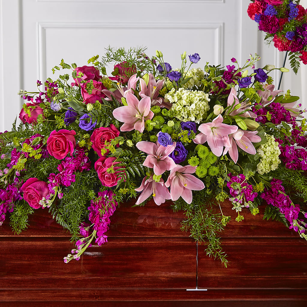Radiant Tribute Casket Spray – Ecuadorian Central Flower, Minneapolis MN