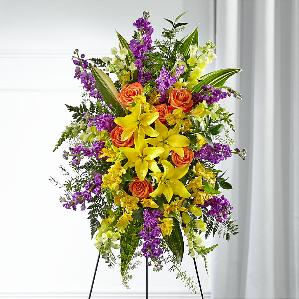 Thoughtful Prayers Standing Spray – Ecuadorian Central Flower, Minneapolis MN