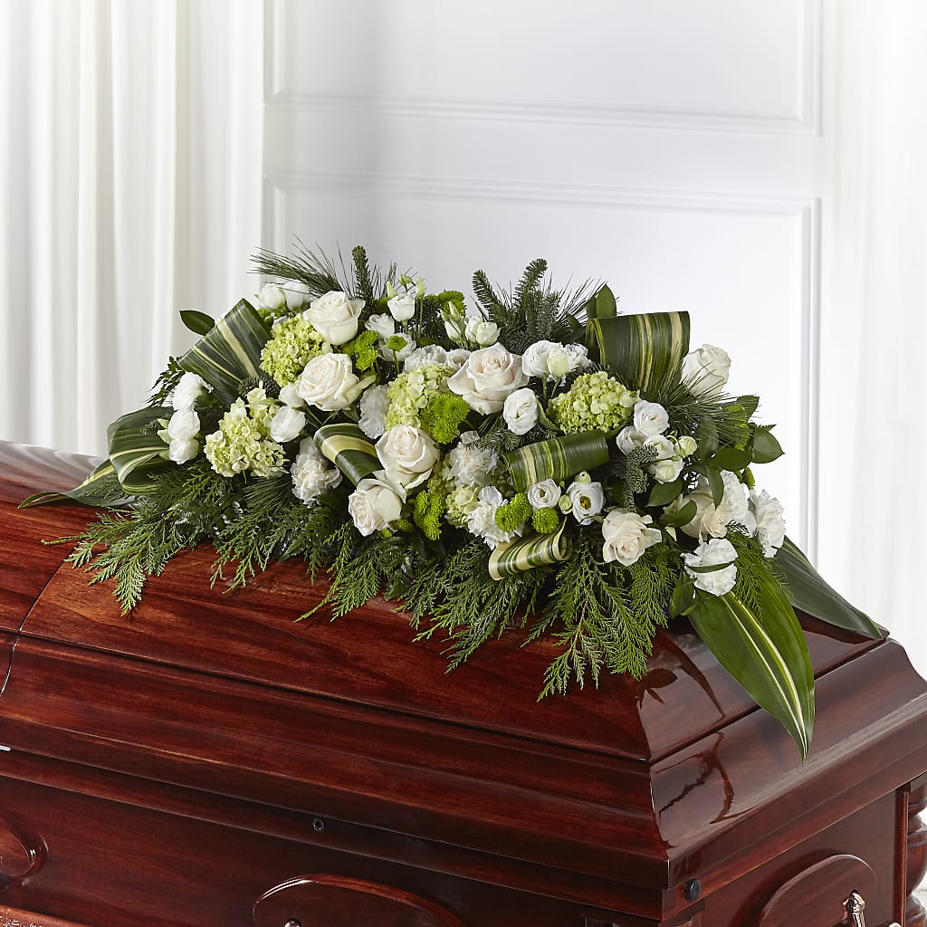 Hopeful Gesture Casket Spray – Ecuadorian Central Flower, Minneapolis MN