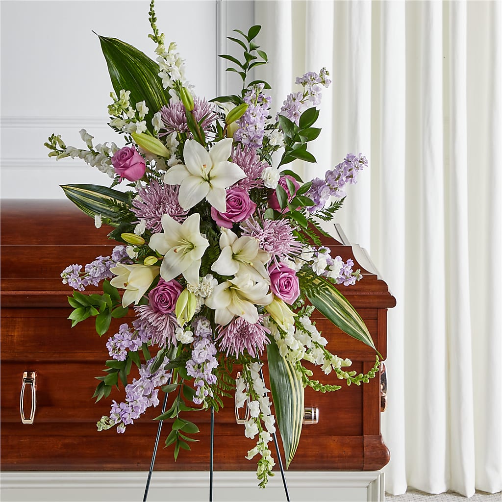 Grateful Hearts Standing Spray – Ecuadorian Central Flower, Minneapolis MN