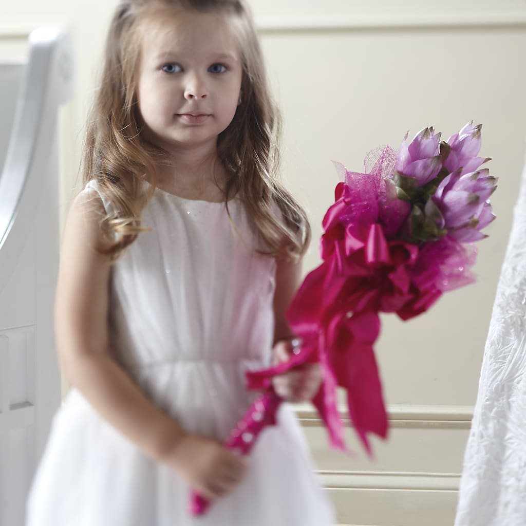 Sparkle Pink Flower Girl Bouquet – Ecuadorian Central Flower, Minneapolis MN