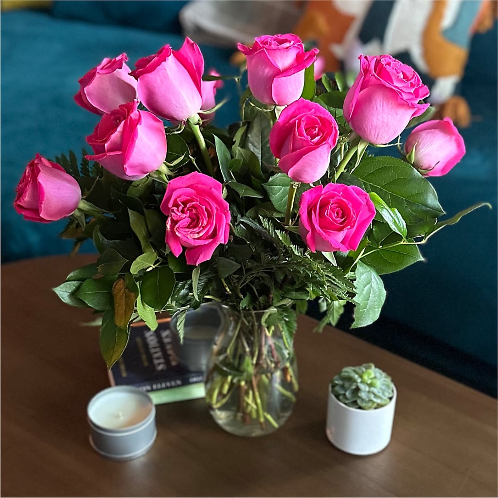 Long Stem Pink Rose Bouquet –  Ecuadorian Central Flower, Minneapolis MN