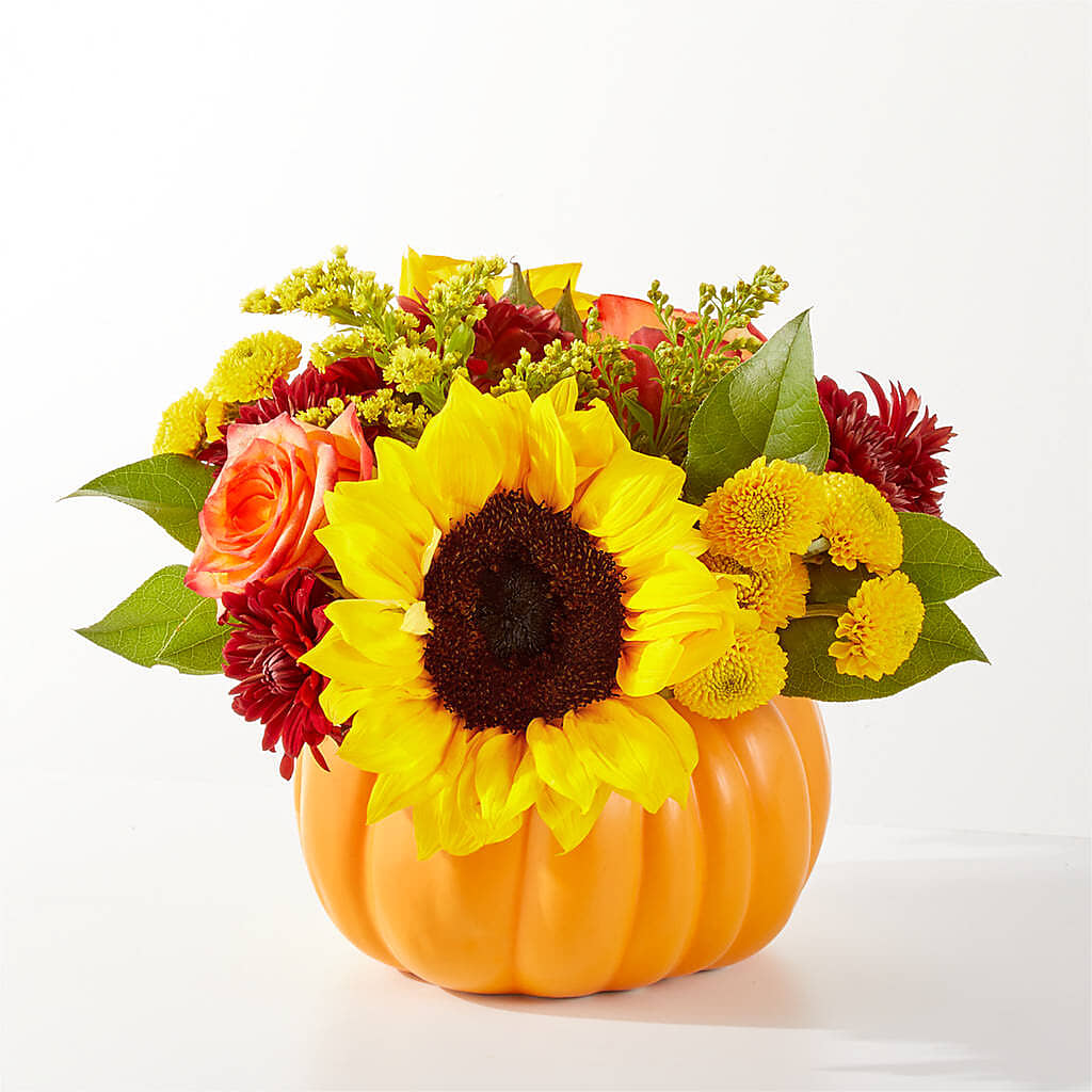 Golden Gourd Pumpkin Bouquet –  Ecuadorian Central Flower, Minneapolis MN