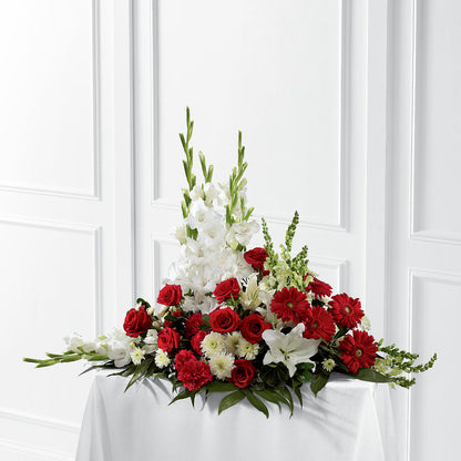 Crimson & White Arrangement –  Ecuadorian Central Flower, Minneapolis MN
