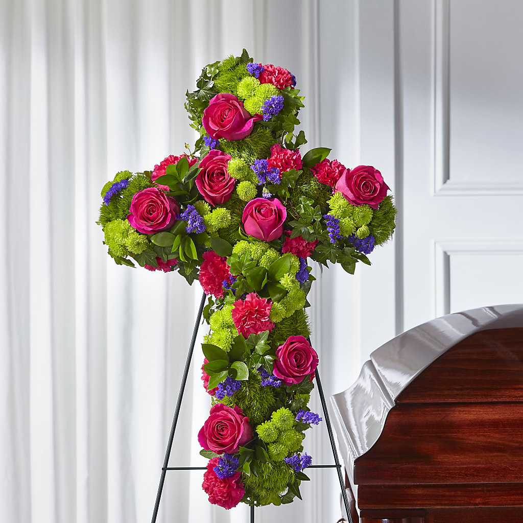 Tribute Rose Floral Cross –  Ecuadorian Central Flower, Minneapolis MN