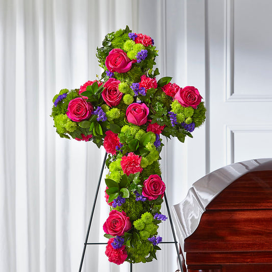 Tribute Rose Floral Cross –  Ecuadorian Central Flower, Minneapolis MN