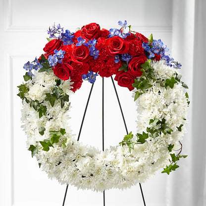 Patriotic Passion Wreath –  Ecuadorian Central Flower, Minneapolis MN