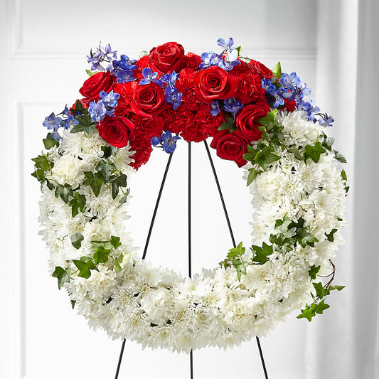 Patriotic Passion Wreath –  Ecuadorian Central Flower, Minneapolis MN