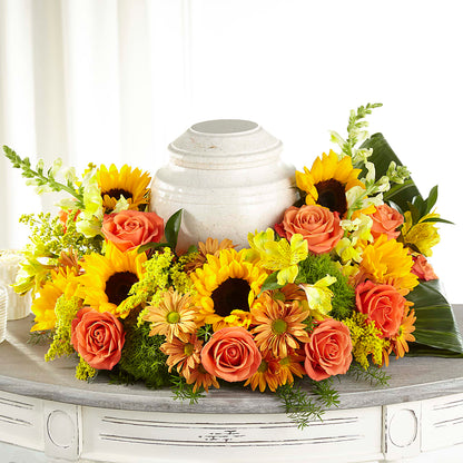 Faithful Sunflower Cremation Adornment –  Ecuadorian Central Flower, Minneapolis MN