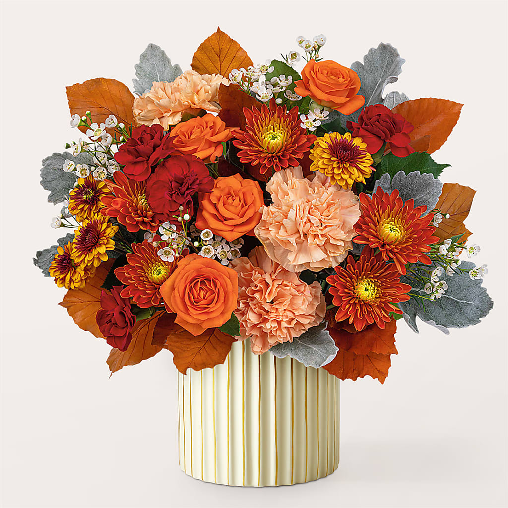Merlot Bouquet with Ivory Vase –  Ecuadorian Central Flower, Minneapolis MN