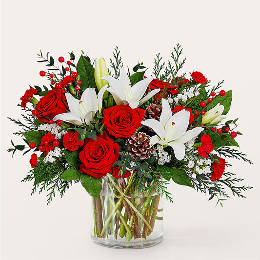 Best in Snow Bouquet –  Ecuadorian Central Flower, Minneapolis MN