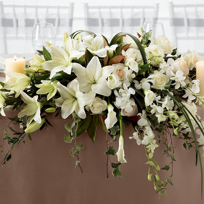 White Linen Arrangement –  Ecuadorian Central Flower, Minneapolis MN
