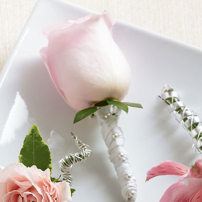 Pink Rose Boutonniere –  Ecuadorian Central Flower, Minneapolis MN
