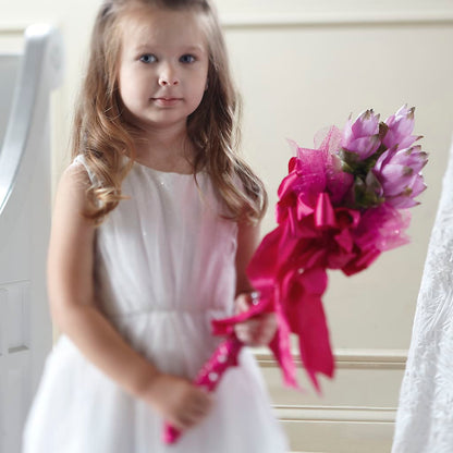 Sparkle Pink Flower Girl Bouquet –  Ecuadorian Central Flower, Minneapolis MN