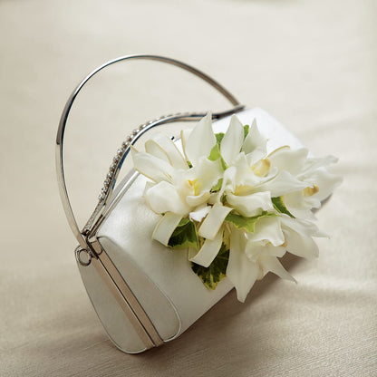 White Purse Decor –  Ecuadorian Central Flower, Minneapolis MN